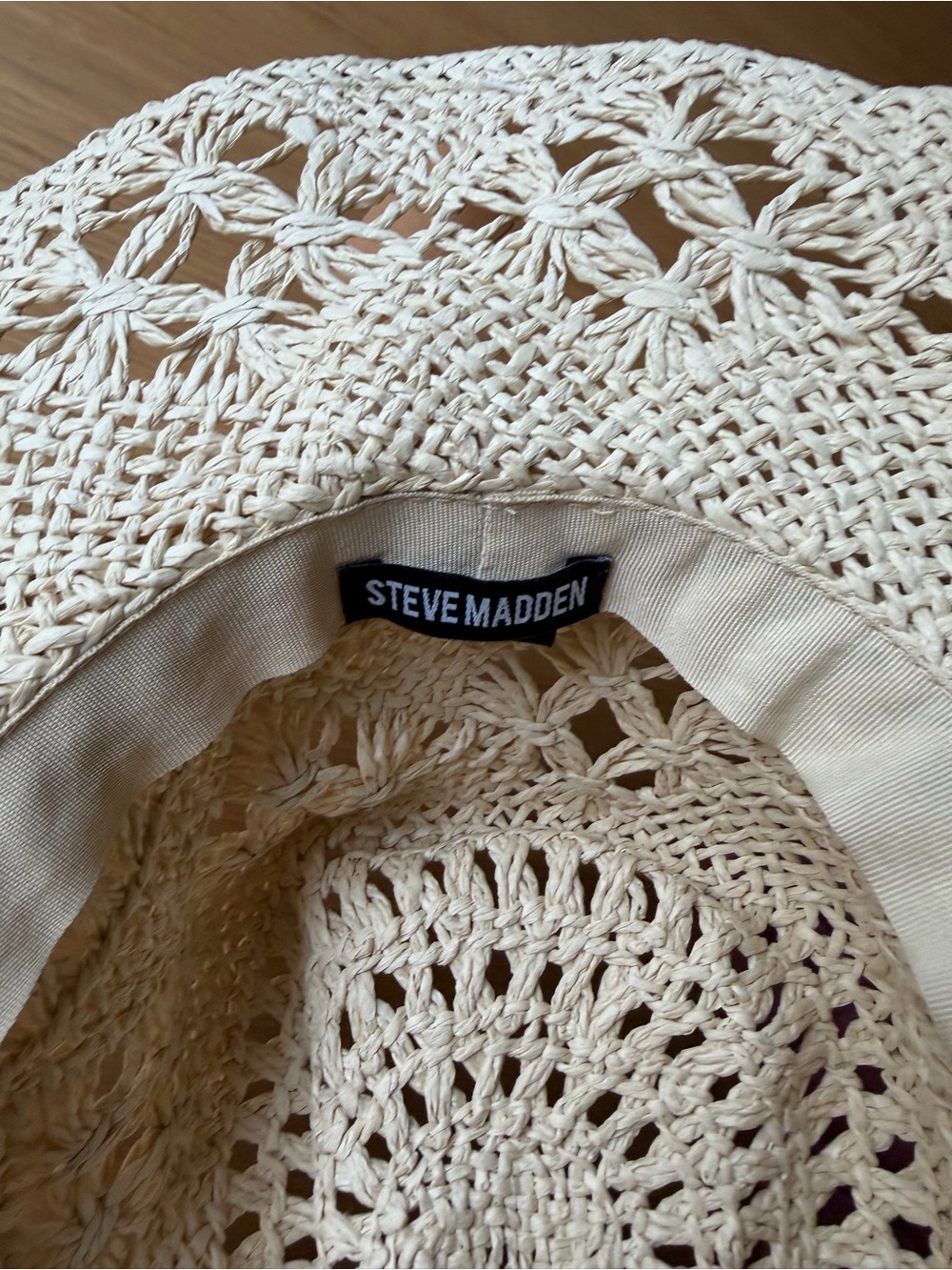NWT STEVE MADDEN HAILEY Straw Cowboy Hat Natural Beige Braided Trim - Picture 6 of 8